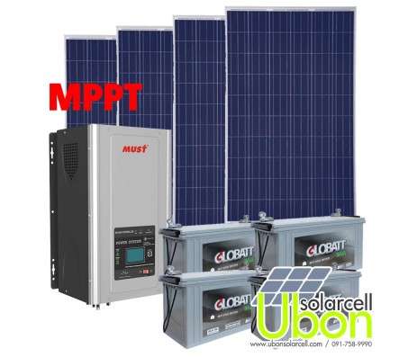 ชุดโซล่าเซลล์ MPPT Hybrid Solar Inverter 4000W แผงโซล่าเซลล์ 370Wx6 สำหรับเปิดไฟ ทีวี พัดลม คอมพิวเตอร์ ตู้เย็น ปั้มน้ำ